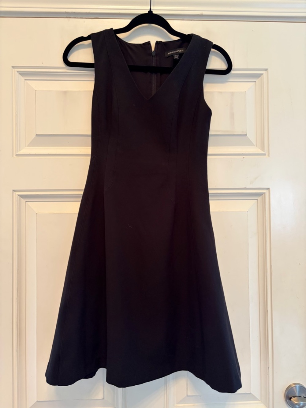 Banana Republic Black V-Neck Sleeveless A-Line Mini Dress
